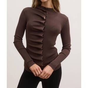 NEW BAYSE sora long sleeve top in brown